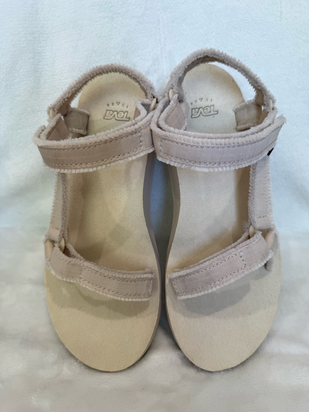 Teva Midform Universal Platform Sandals Women’s Size 9 Beige Canvas Comfort